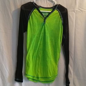 Buckle Black long sleeve thin shirt